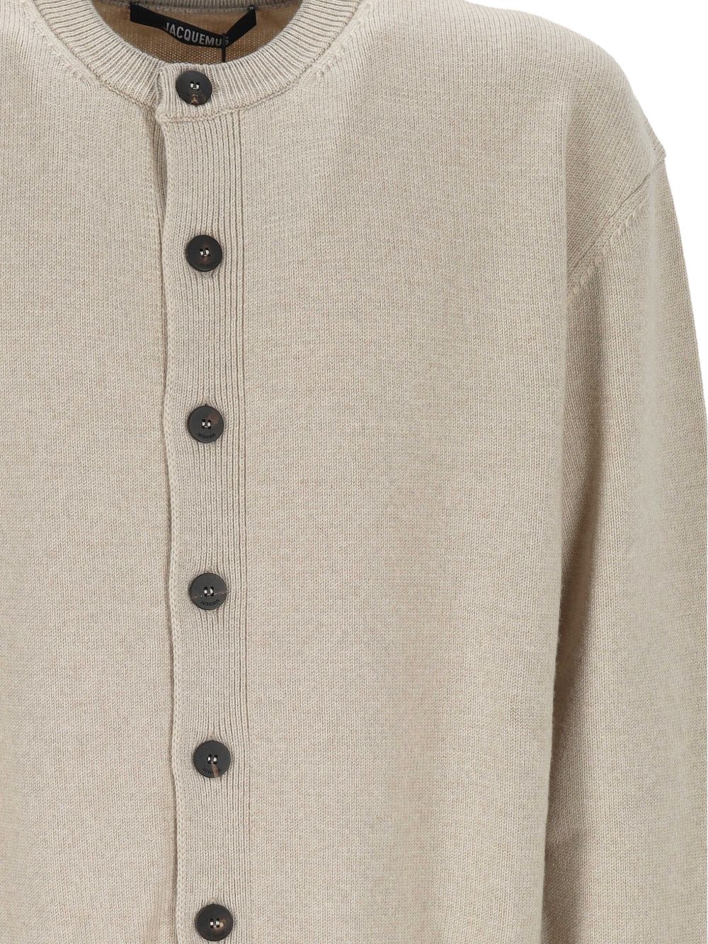 JACQUEMUS Cardigan Moulin in Lana Merino Beige