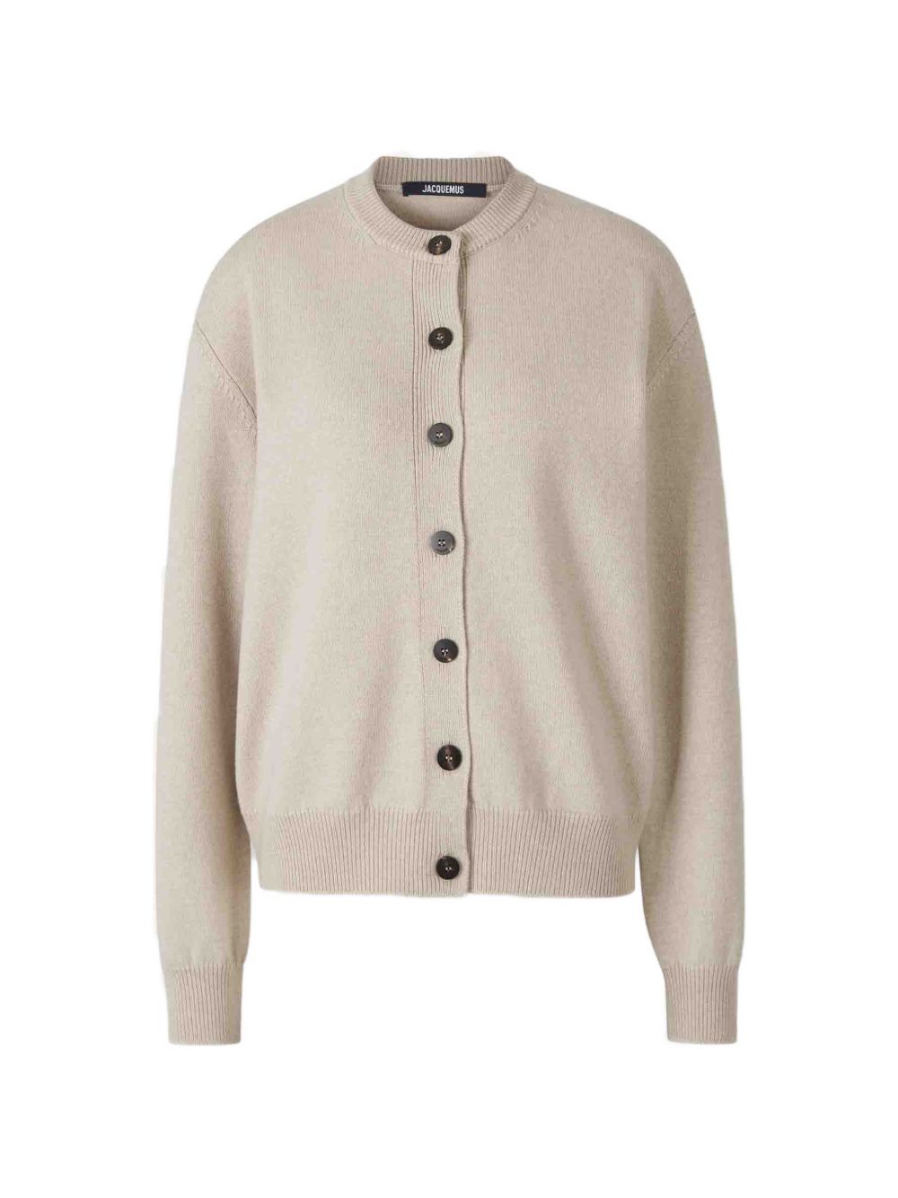 JACQUEMUS Cardigan Moulin in lana merino beige chiaro