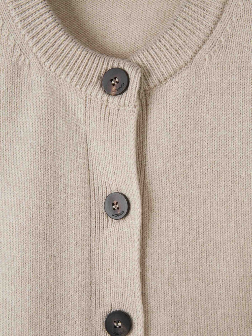 JACQUEMUS Cardigan Moulin in lana merino beige chiaro