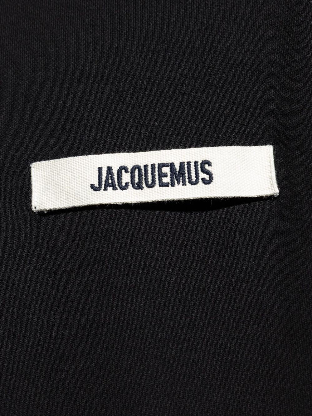 JACQUEMUS Felpa con cappuccio nera in cotone con logo Jacquemus
