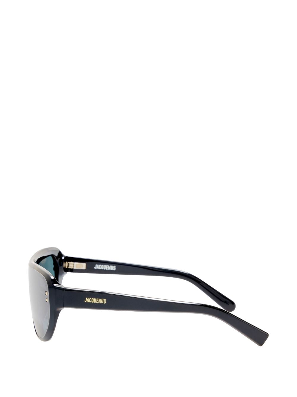 JACQUEMUS Occhiali da sole Havana aviator oversize neri in acetato con lenti grigie