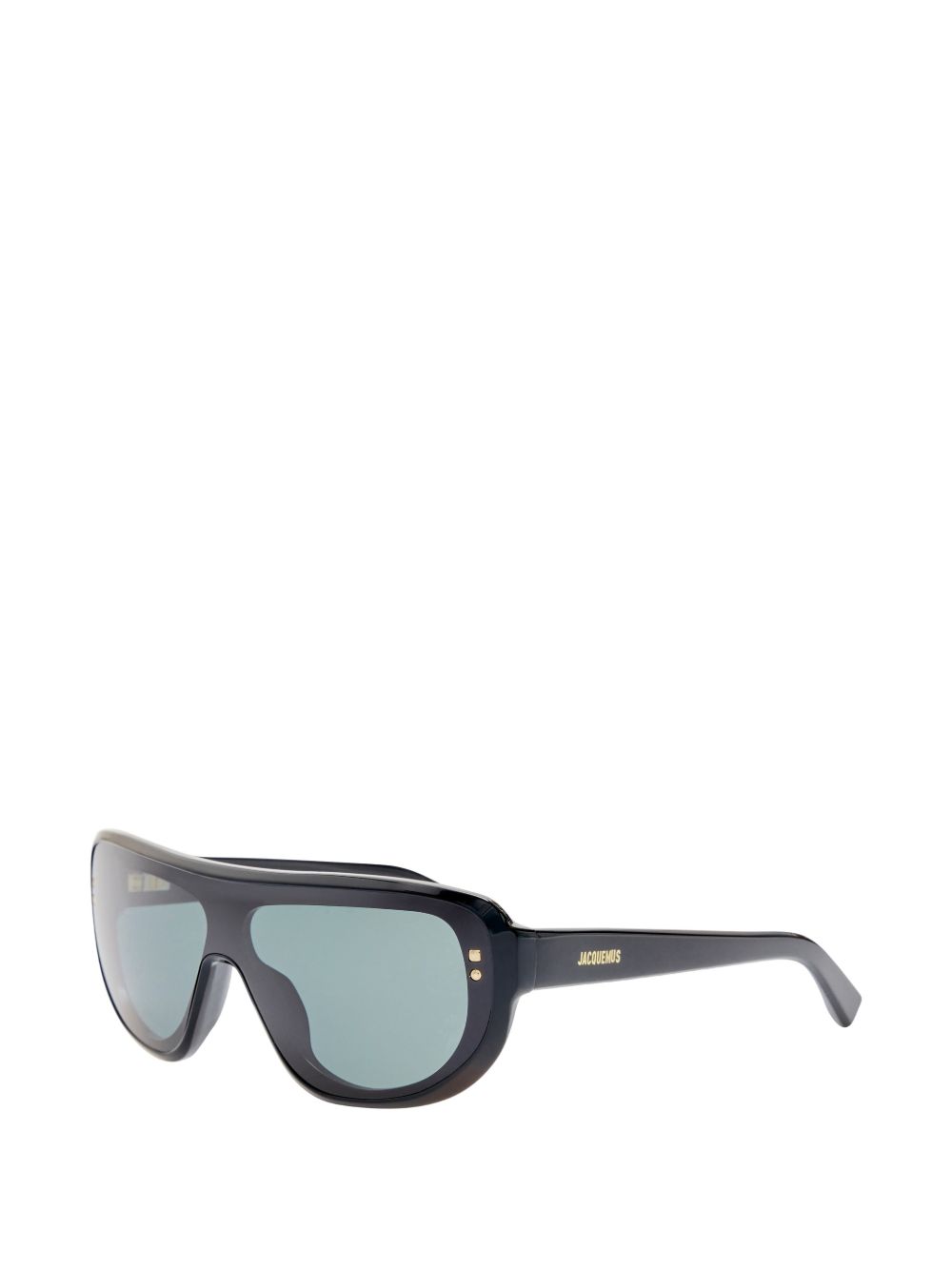 JACQUEMUS Occhiali da sole Havana aviator oversize neri in acetato con lenti grigie