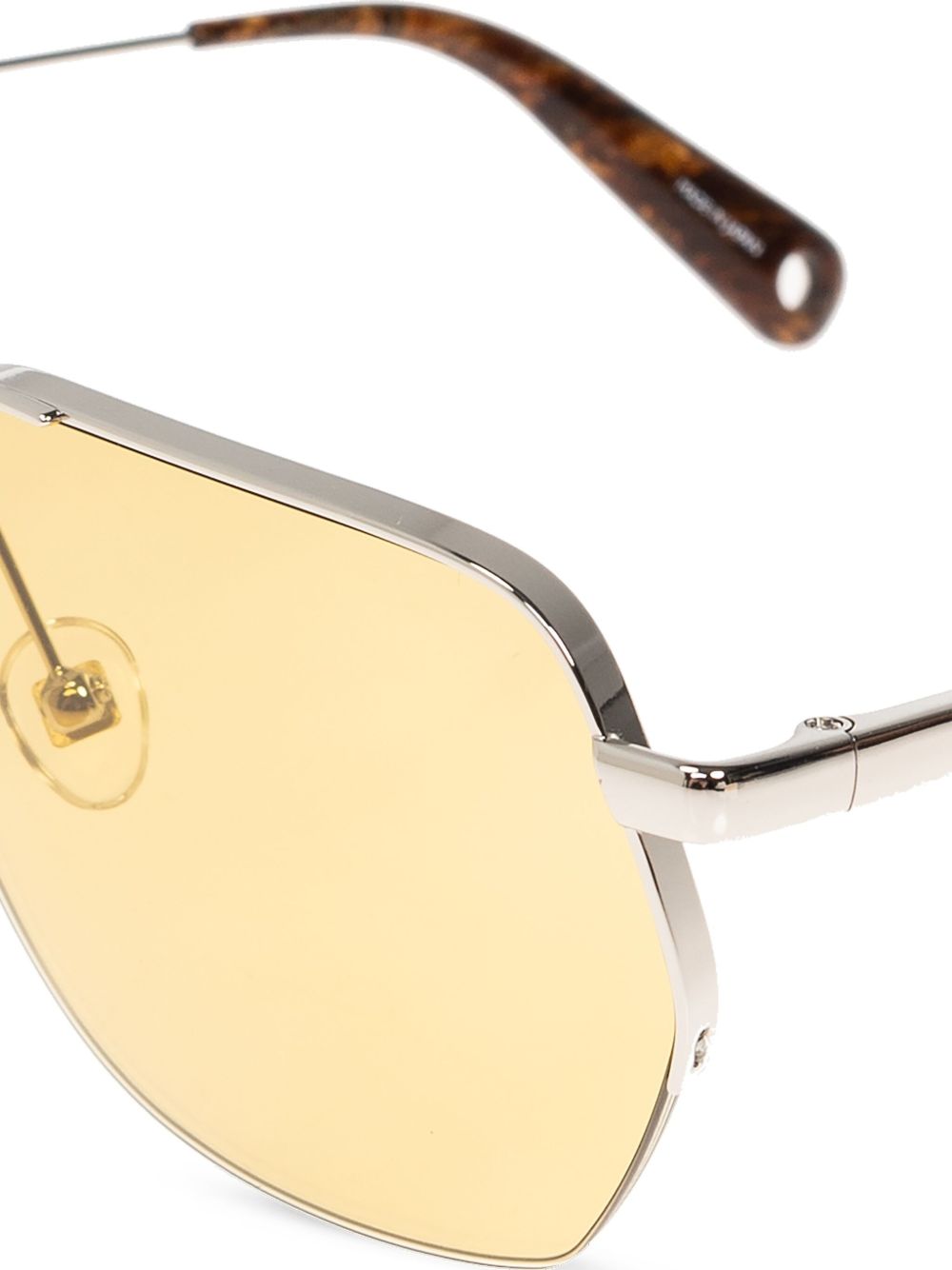 JACQUEMUS Occhiali da sole aviator argento e giallo con design contemporaneo