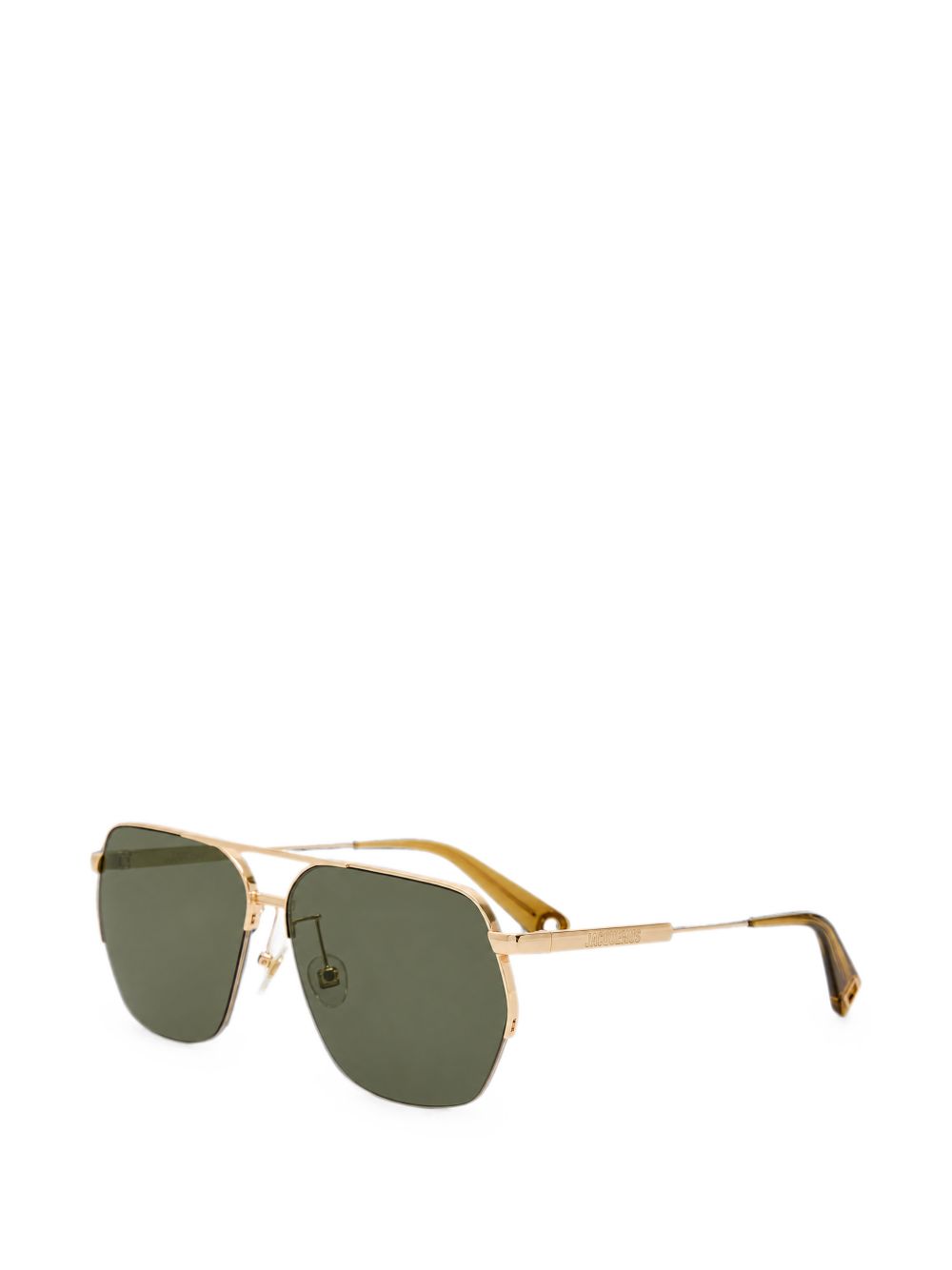JACQUEMUS Occhiali da sole Aviador oro chiaro con lenti khaki