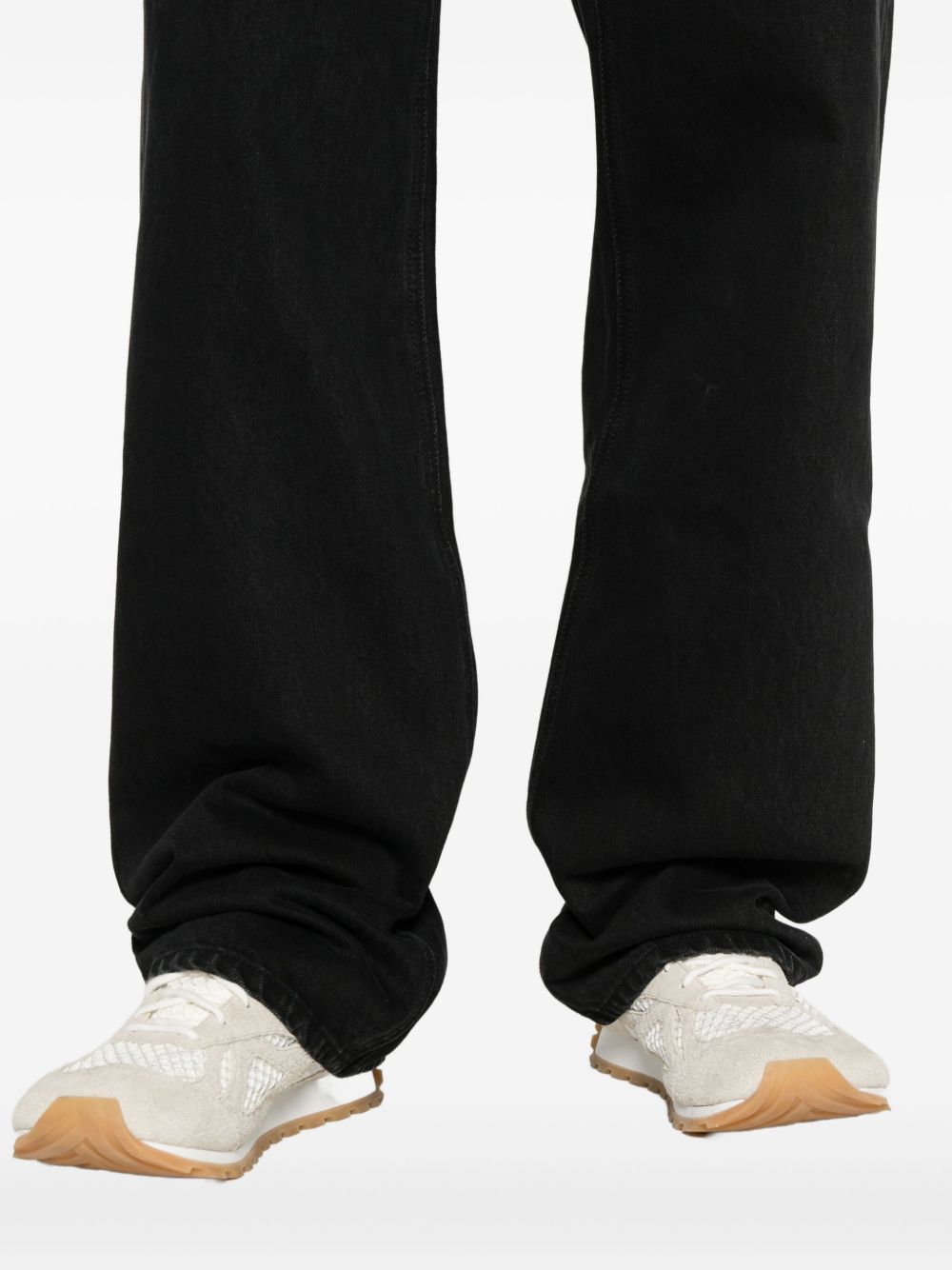 JACQUEMUS Jeans dritti Le de-Nîmes droit in denim indigo lavato con dettagli Jacron logo