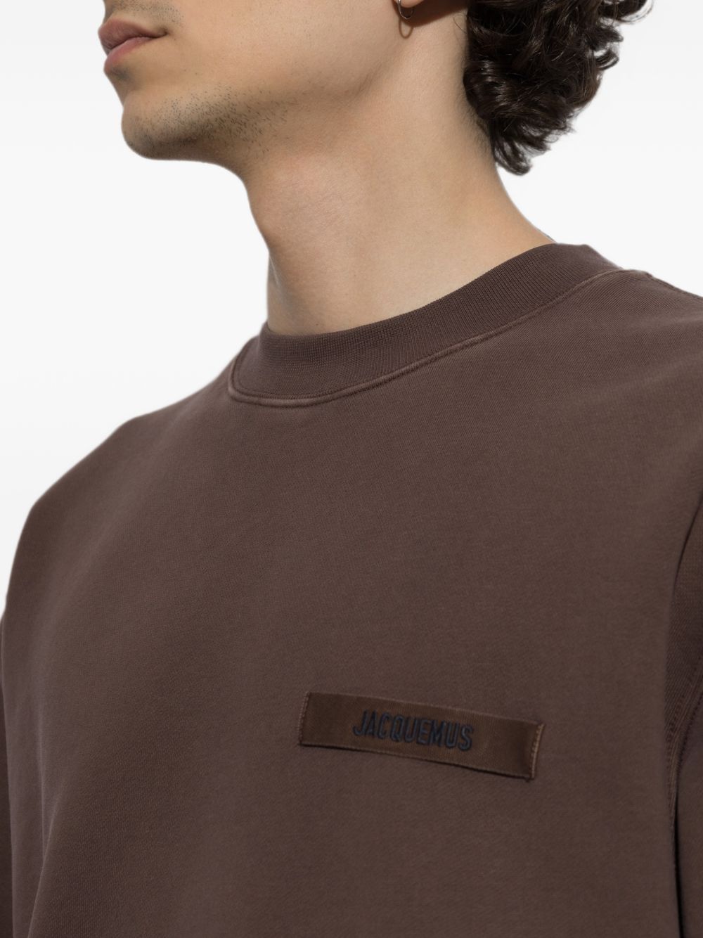 JACQUEMUS Felpa girocollo Gros Grain marrone
