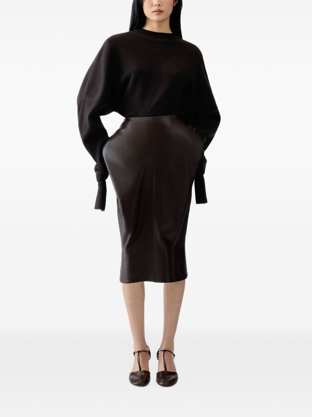 JACQUEMUS Maglione girocollo Fiocco in lana merino con nodi sul polsi