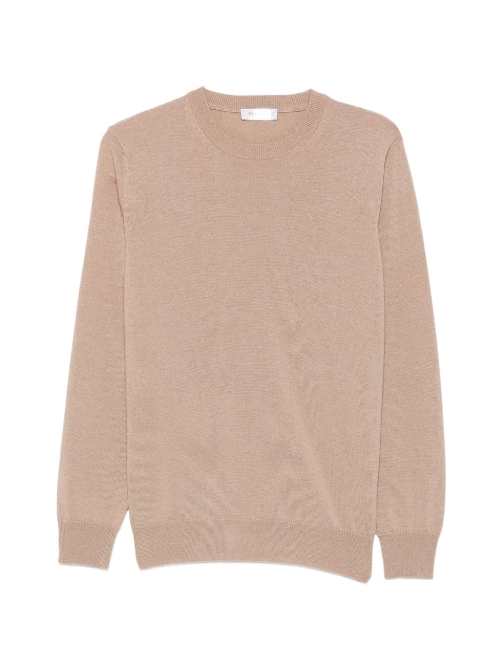 KANGRA Maglia girocollo beige in lana misto cashmere beige