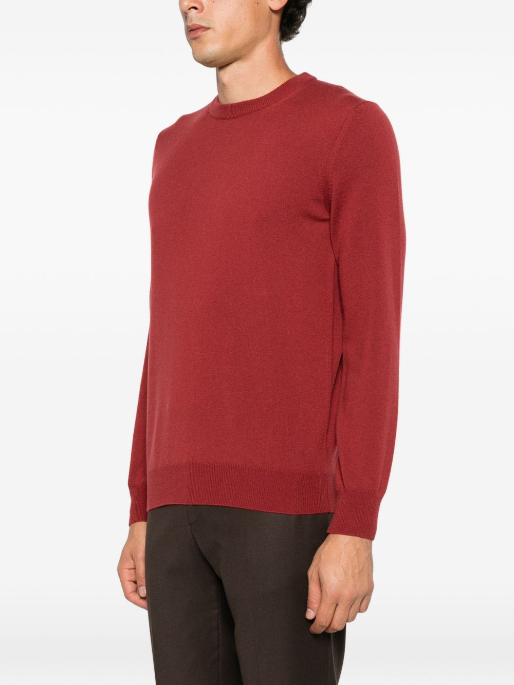 KANGRA Maglia girocollo in lana misto cashmere rosso