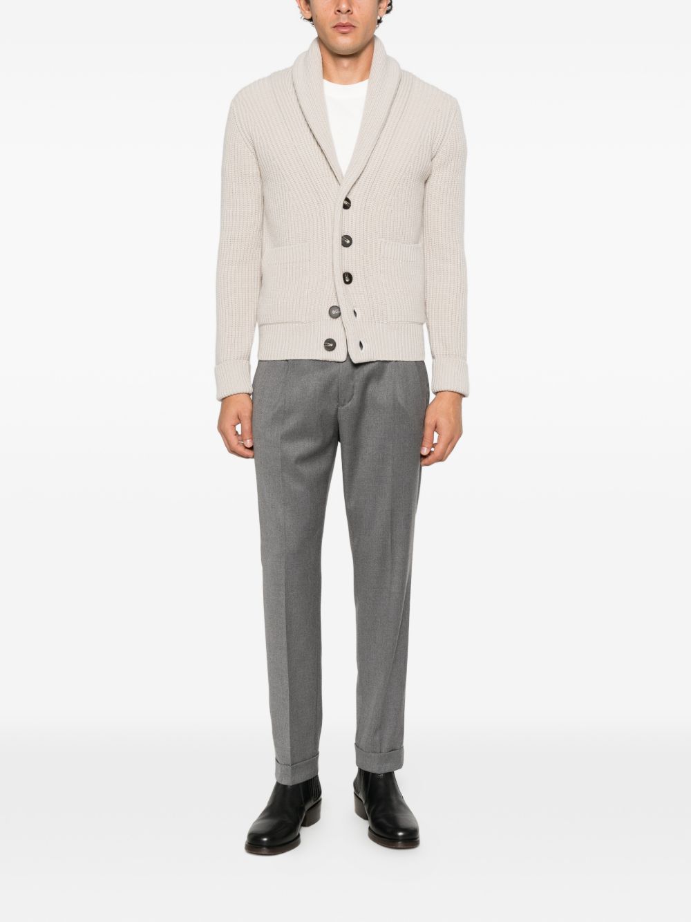 KANGRA Cardigan in lana beige