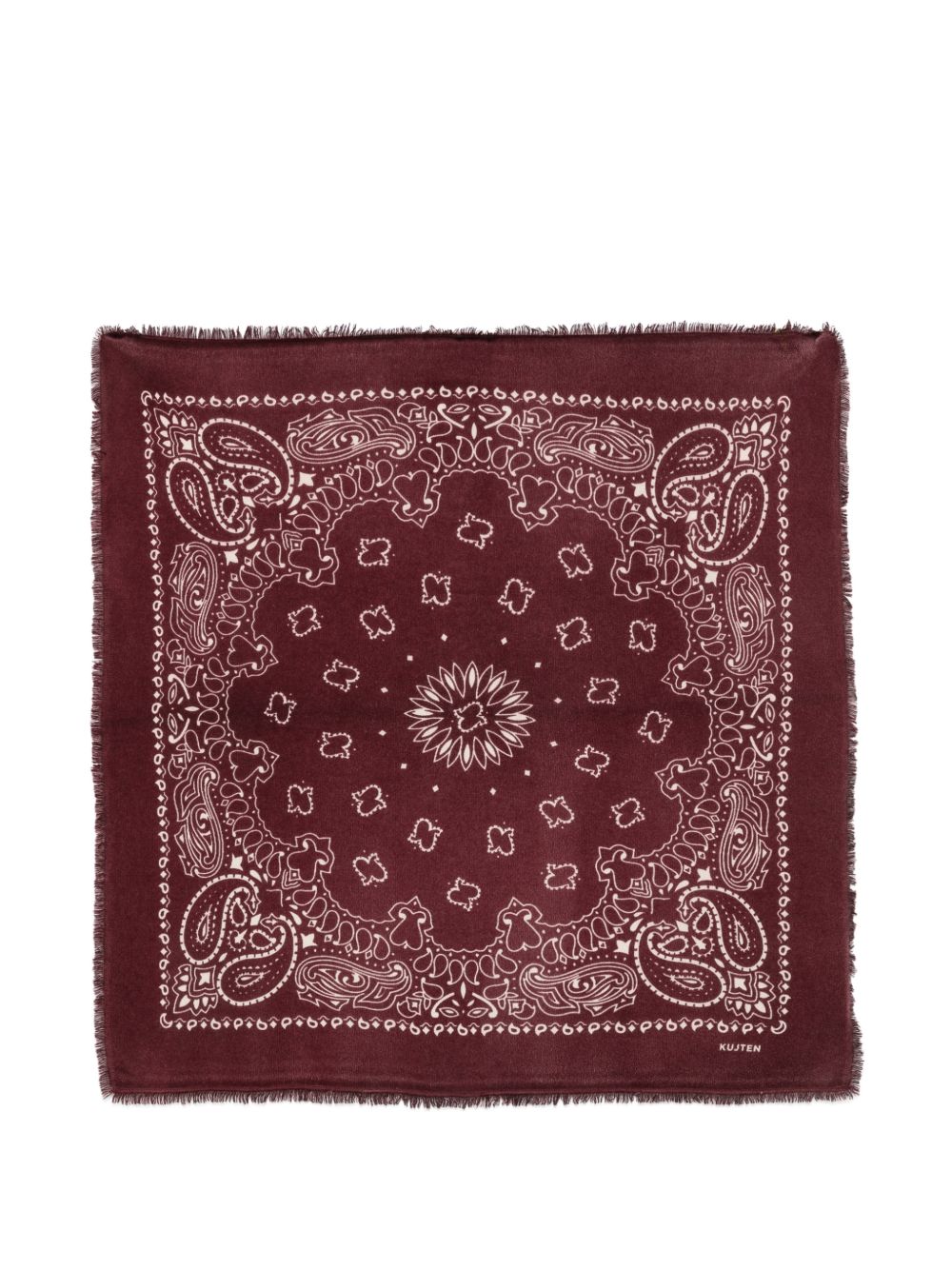 KUJTEN Sciarpa Bandana Hachiko Bico in puro cashmere bordeaux