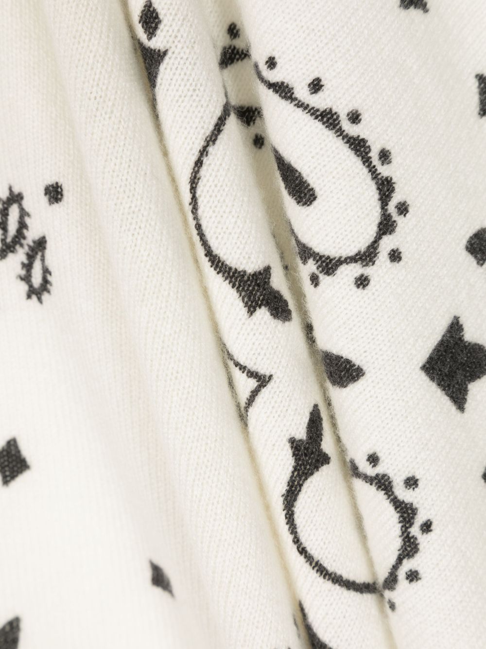 KUJTEN Sciarpa Grand Bandana Hachiko in puro cashmere bianco