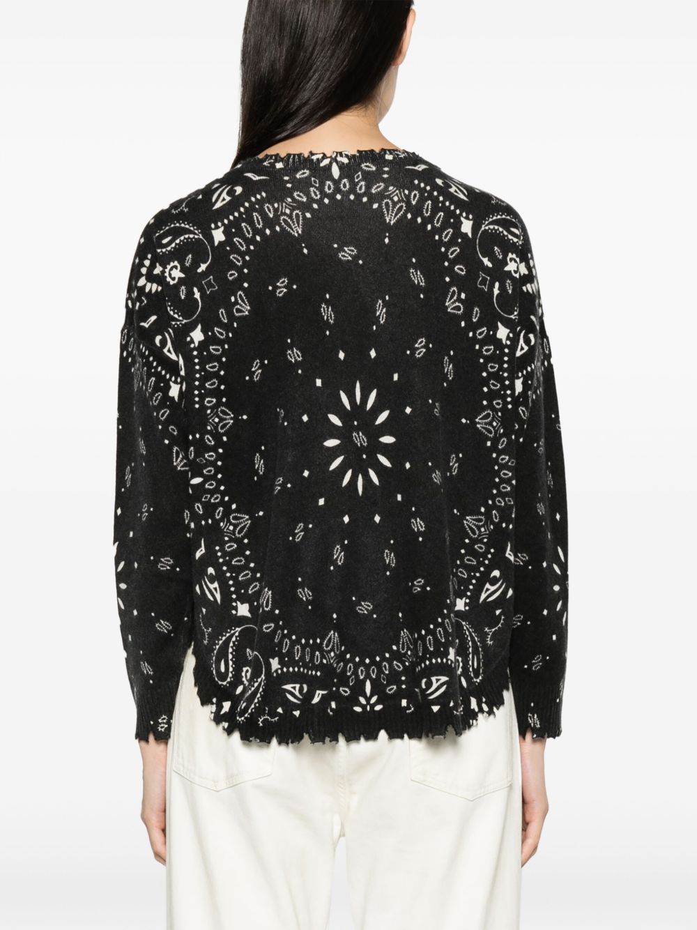 KUJTEN Maglia Mela Bandana in puro cashmere nero