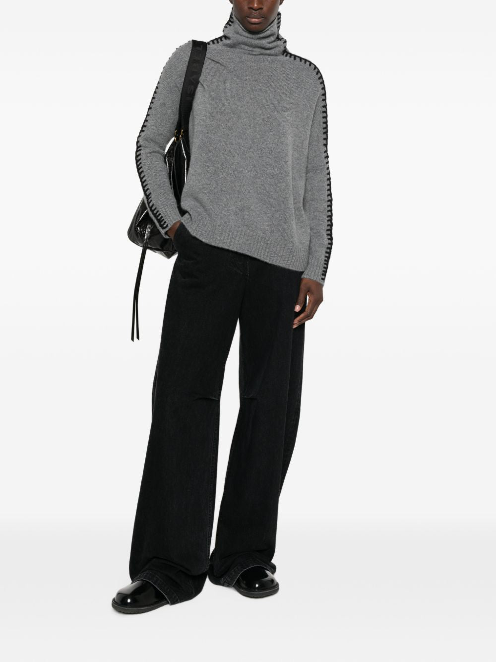 KUJTEN Maglia Thea in puro cashmere color antracite