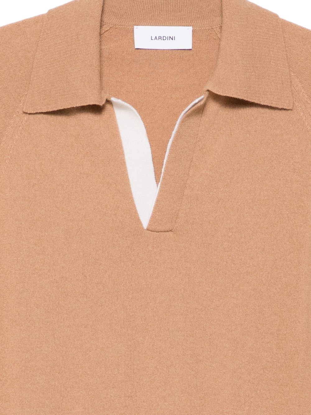 LARDINI Polo uomo color pesca in lana leggera