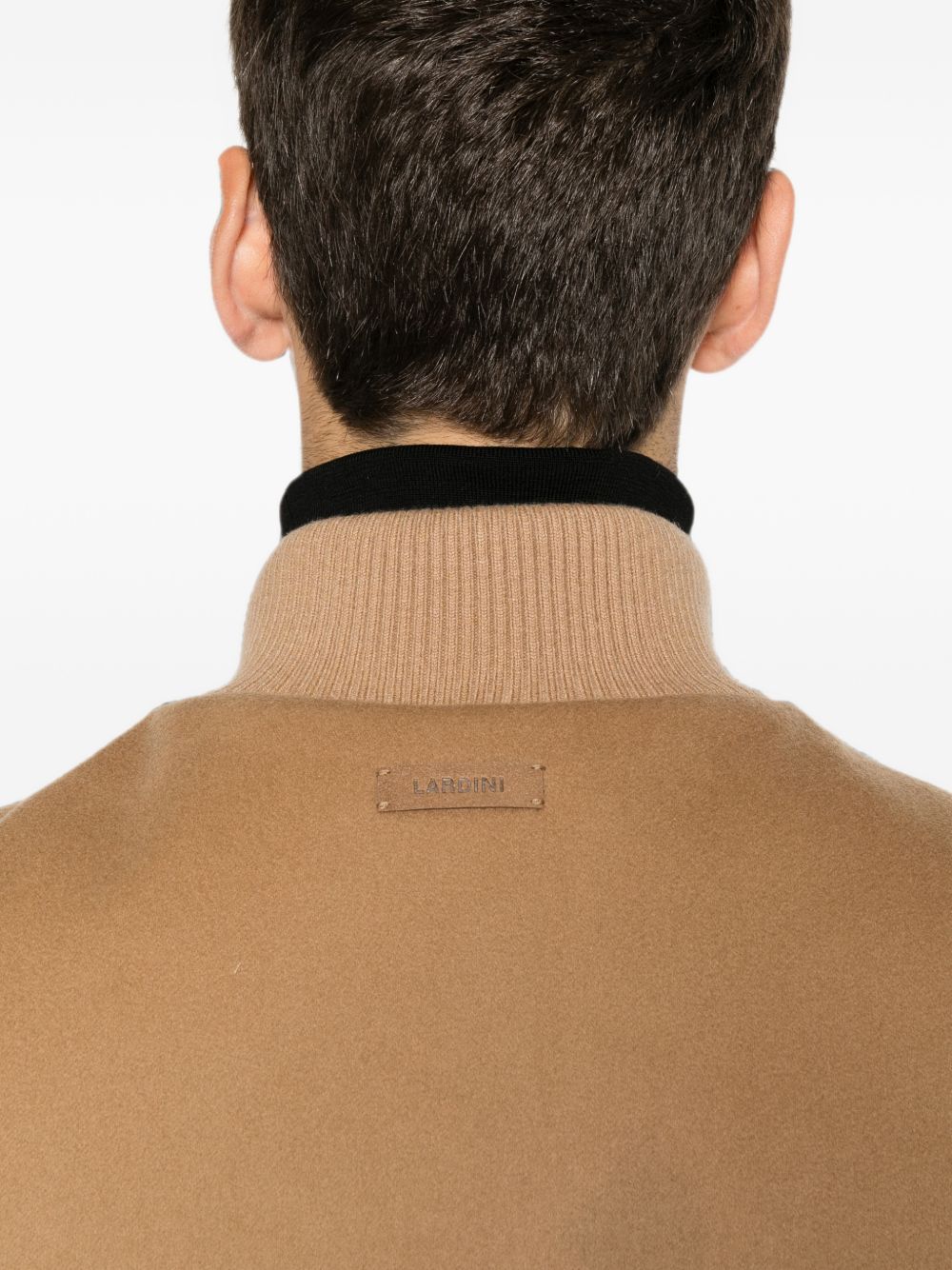 LARDINI Giacca color cammello in lana con tasche