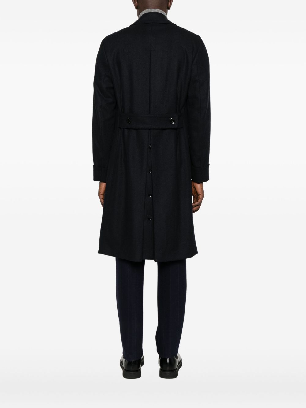 LARDINI Cappotto doppiopetto blu in lana