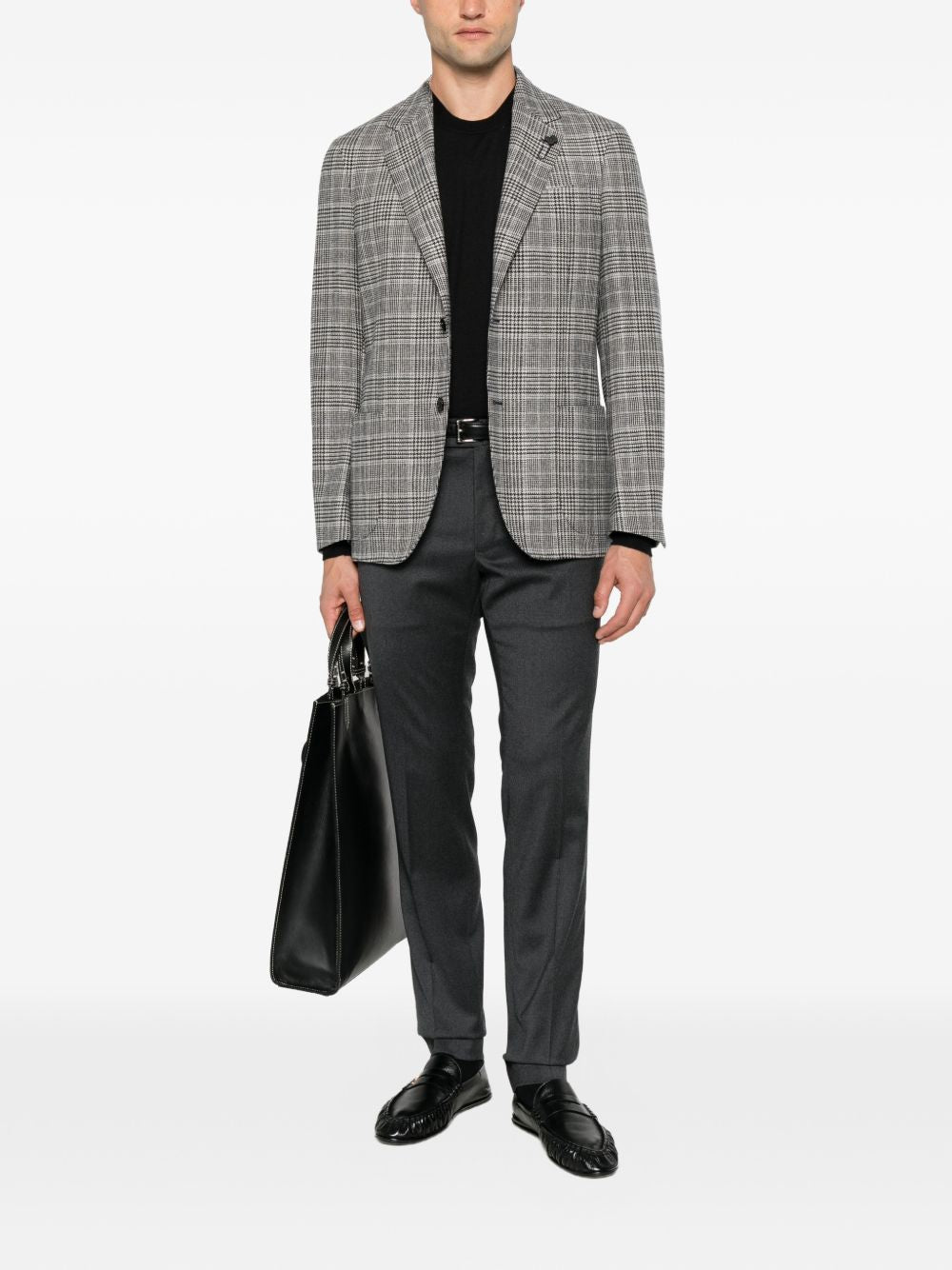 LARDINI Blazer Pied-de-Poule in Lana e Cashmere