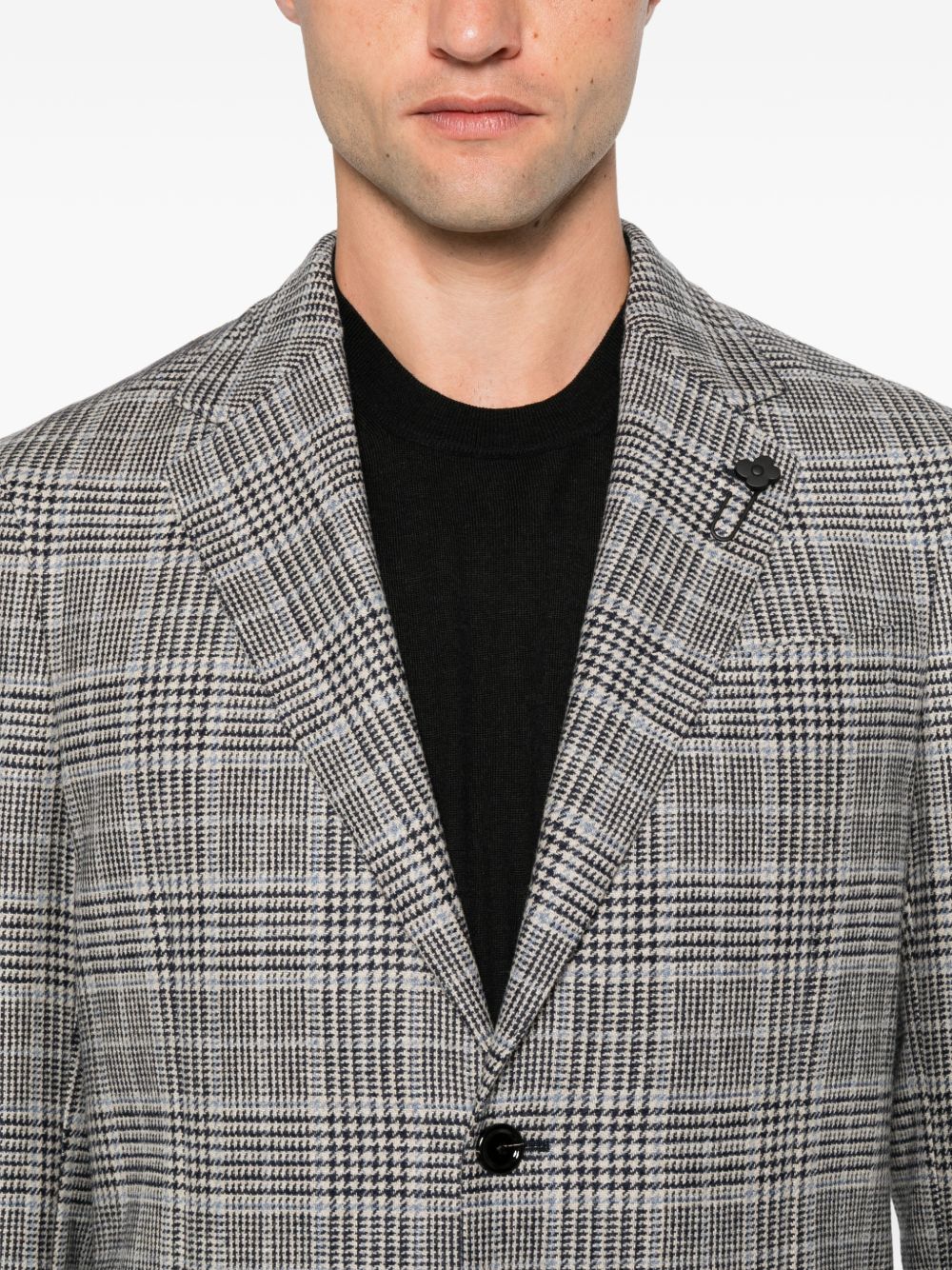 LARDINI Blazer Pied-de-Poule in Lana e Cashmere