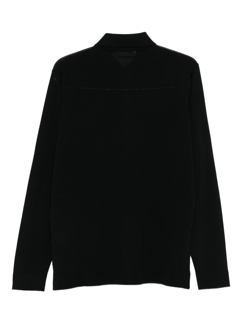 LARDINI Camicia nera da uomo in lana