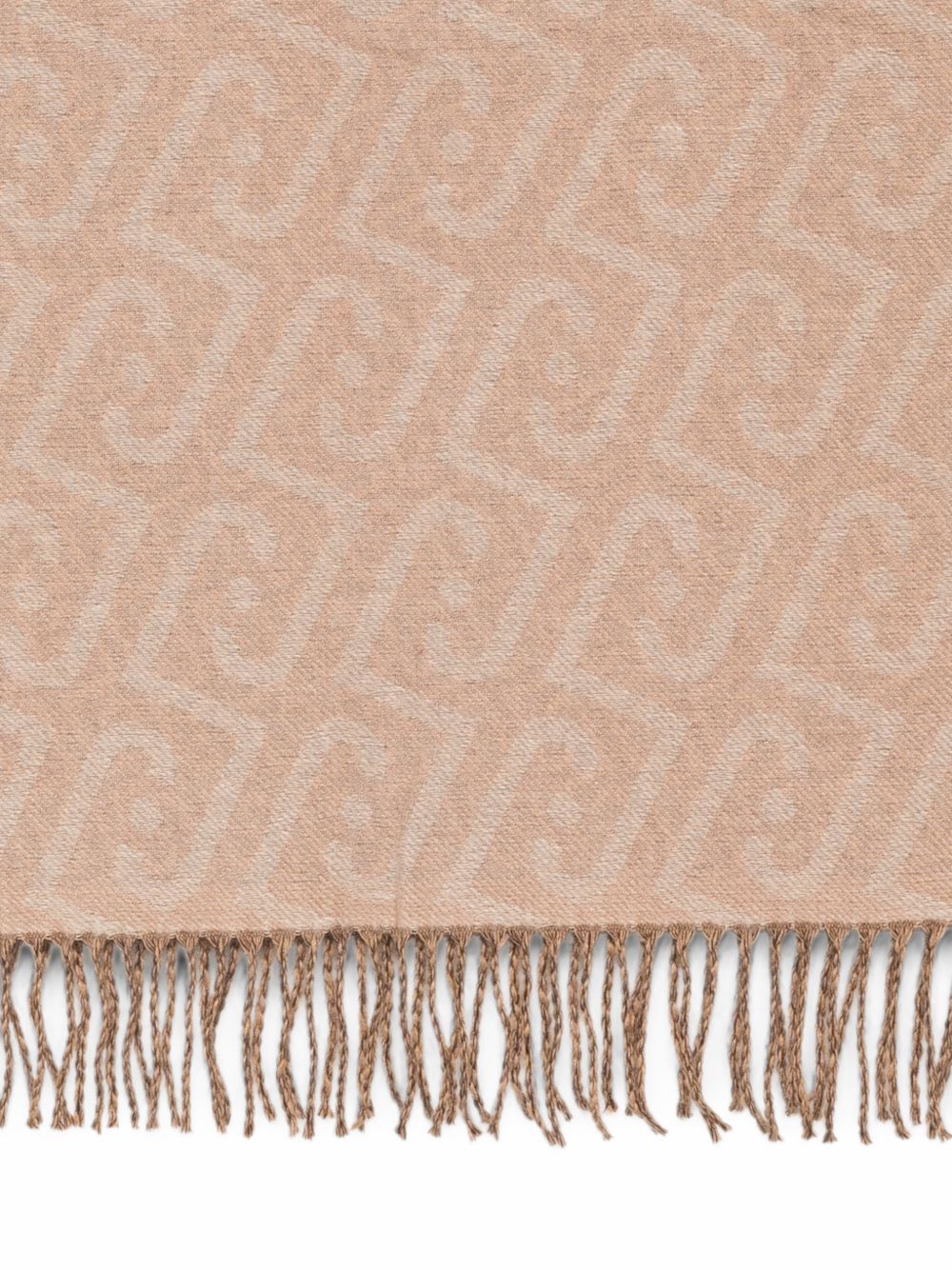 LIUJO Sciarpa color sabbia con logo all-over e frange