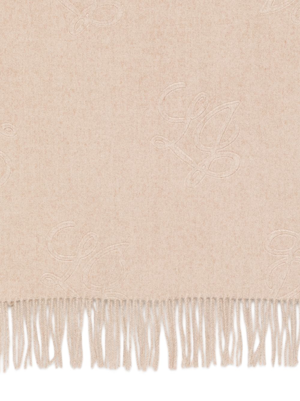 LIUJO Sciarpa beige chiaro con frange e logo all-over