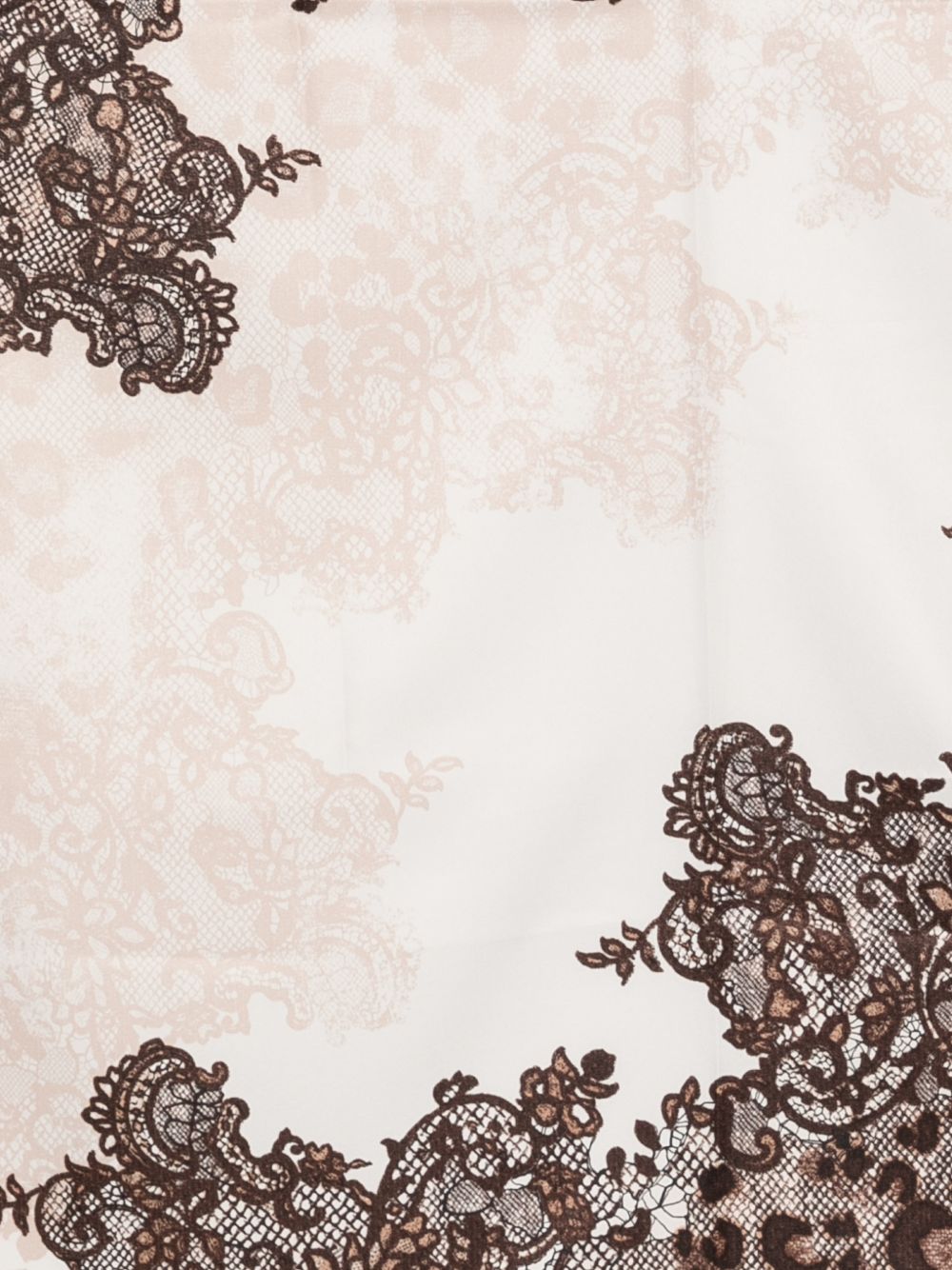 LIUJO Sciarpa foulard marrone in pizzo con fantasia maculata animalier