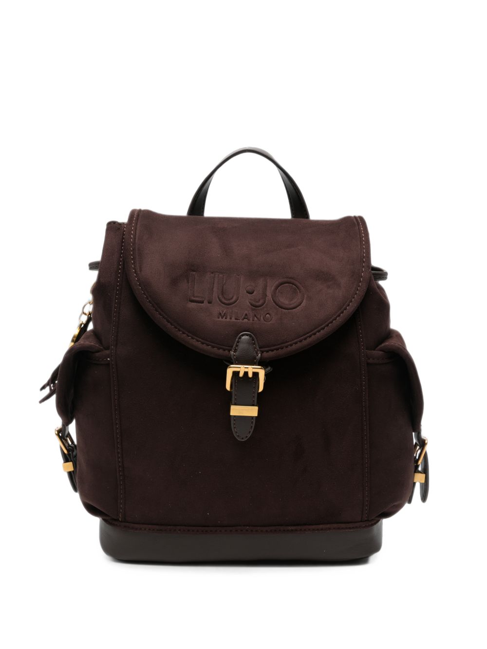 LIUJO Zainetto marrone in simil-pelle con tasche e fibbie dorate