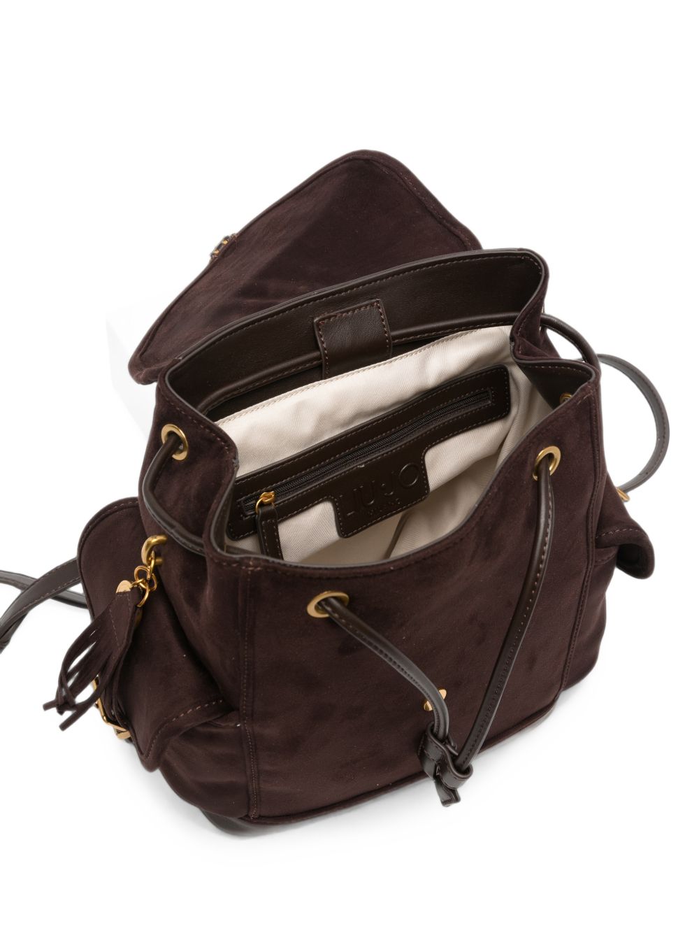 LIUJO Zainetto marrone in simil-pelle con tasche e fibbie dorate