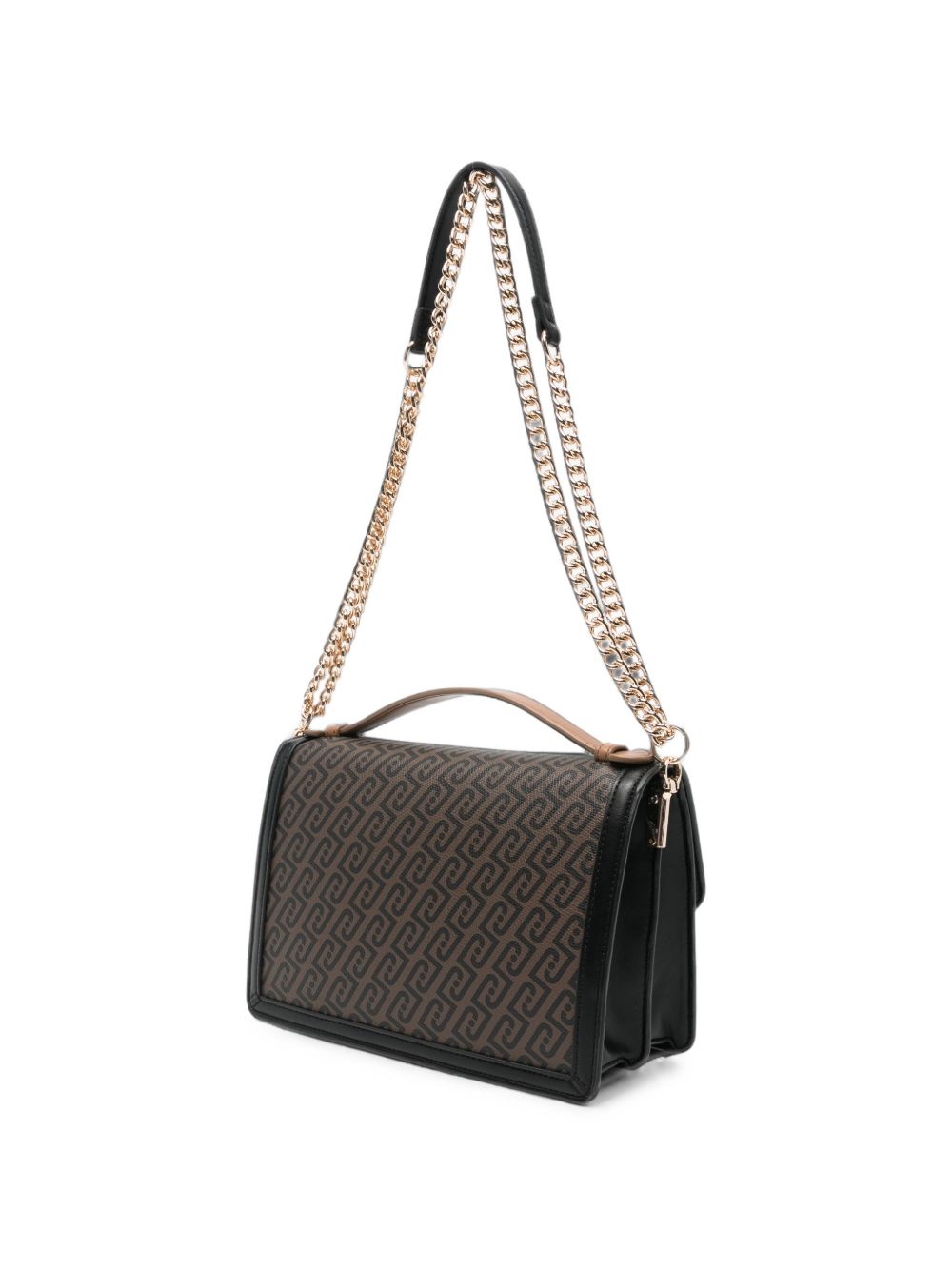 LIUJO Borsa a tracolla marrone con logo all-over
