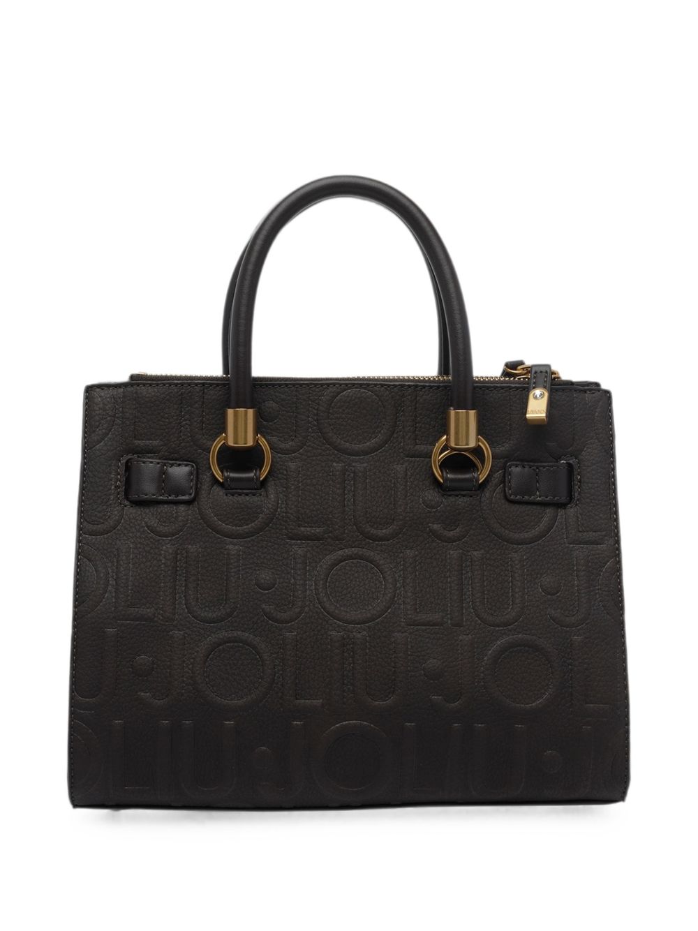 LIUJO Borsa tote a mano marrone in ecopelle con logo Love in rilievo