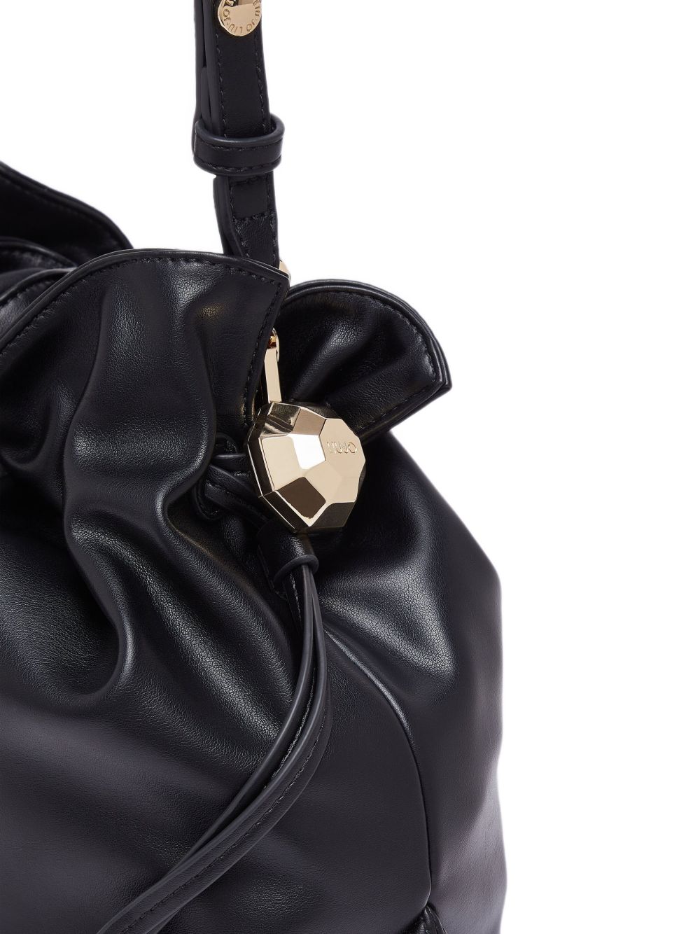 LIUJO Borsa a sacco nera in ecopelle