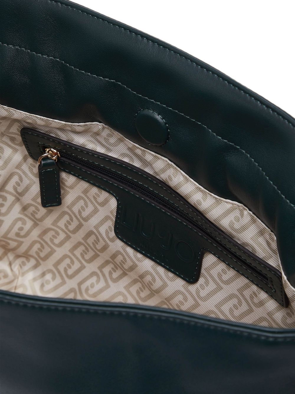 LIUJO Borsa a sacco verde petrolio scuro in ecopelle