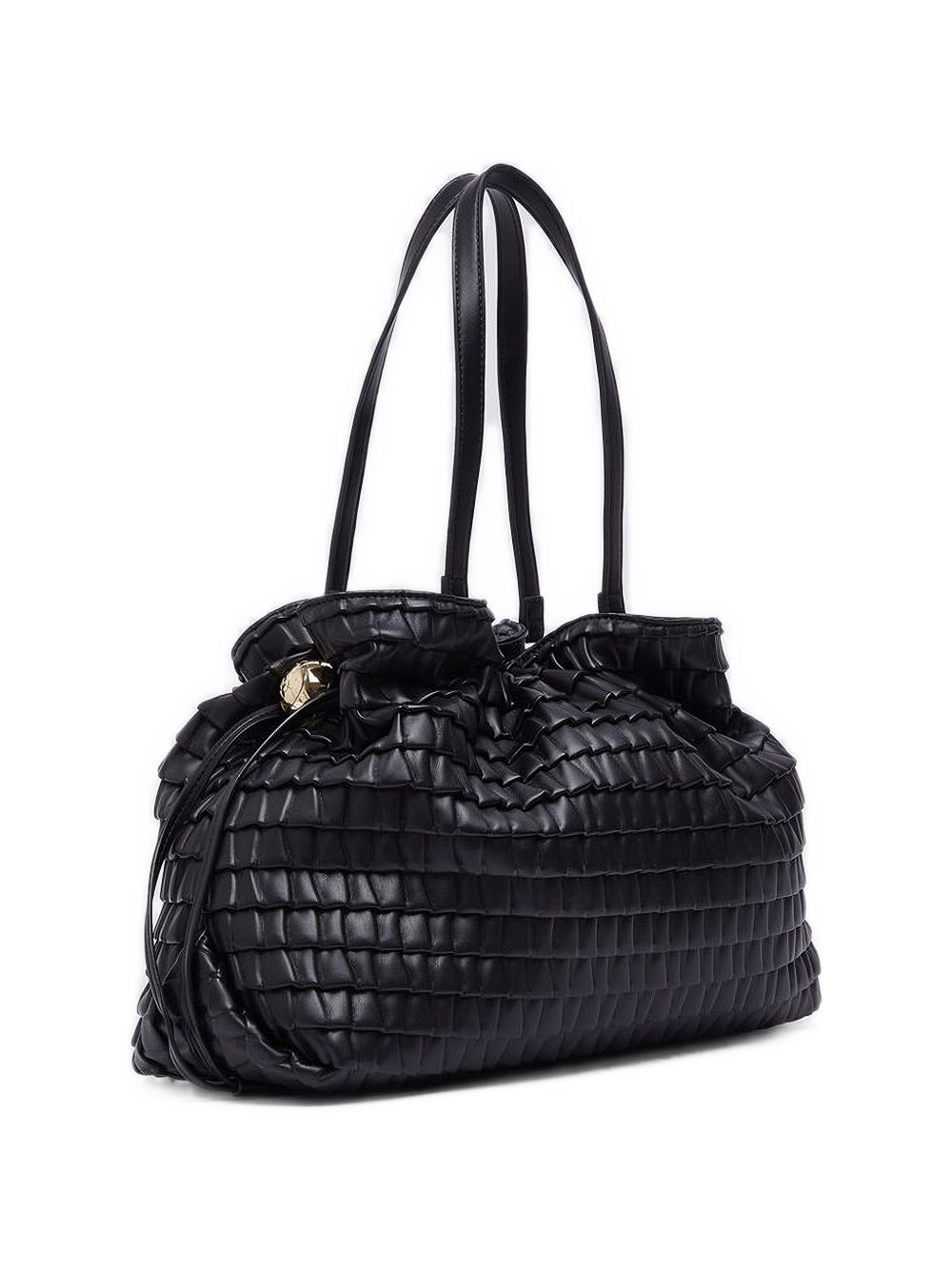 LIUJO Borsa a mano nera in simil-pelle effetto coccodrillo