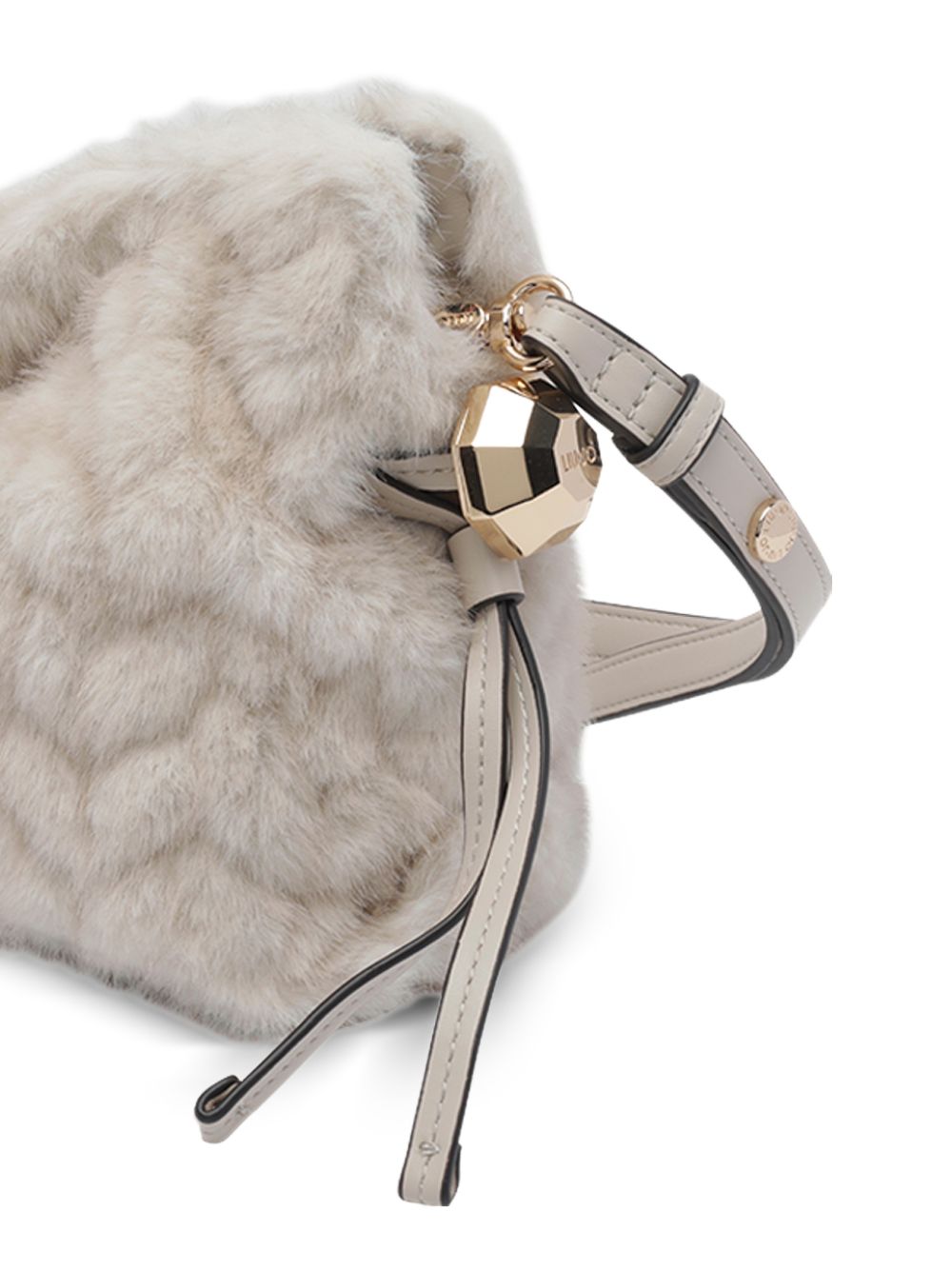 LIUJO Borsa a spalla in ecopelliccia color crema