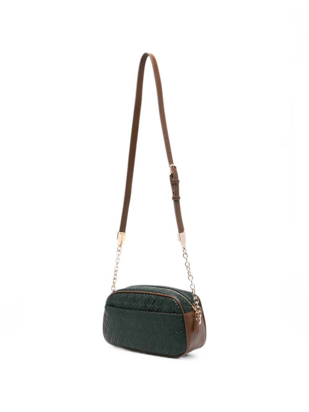 LIUJO Mini borsa tote a mano verde con logo impresso all-over