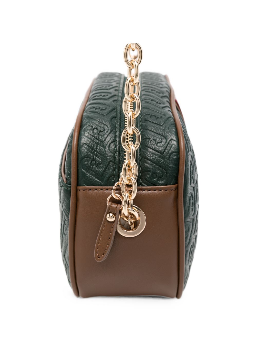 LIUJO Mini borsa tote a mano verde con logo impresso all-over