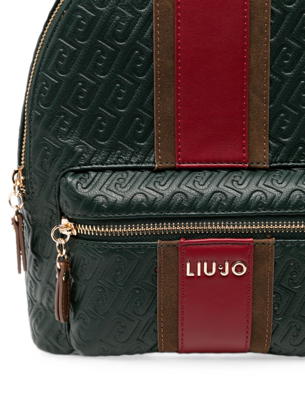 LIUJO Zainetto verde in simil-pelle con logo e dettaglio rosso