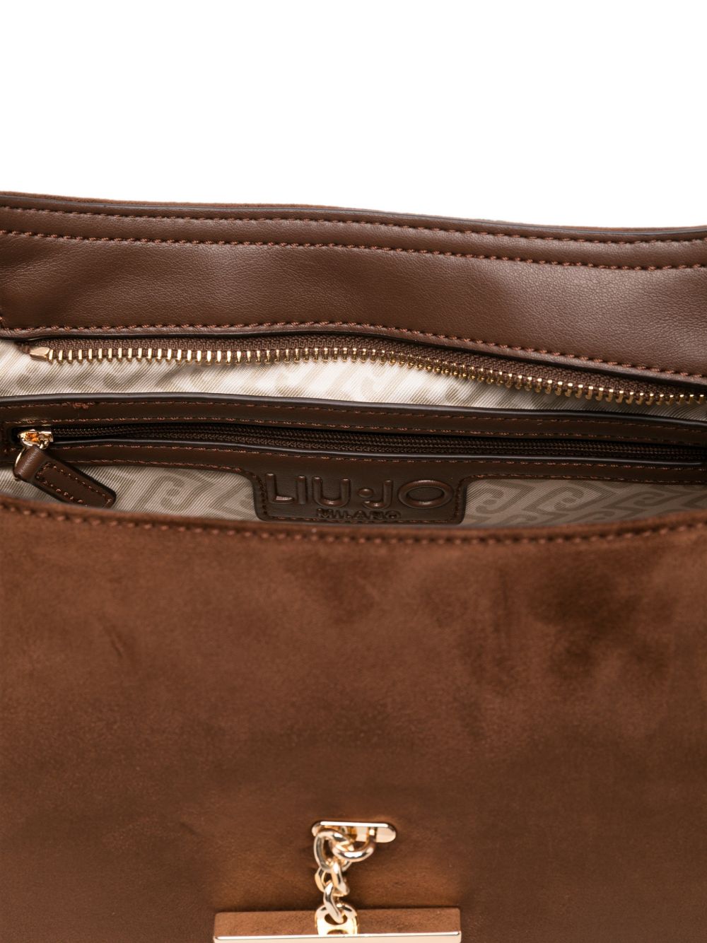 LIUJO Borsa a mano in simil-pelle color cammello