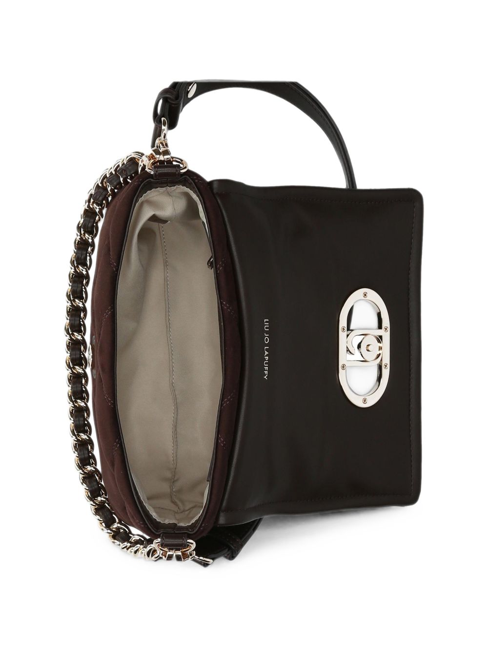 LIUJO Borsa a tracolla marrone in suede similpelle trapuntato
