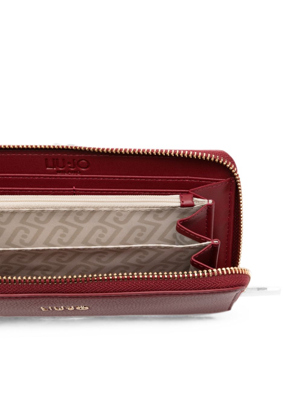 LIUJO Portafoglio rosso in ecopelle con placca logo
