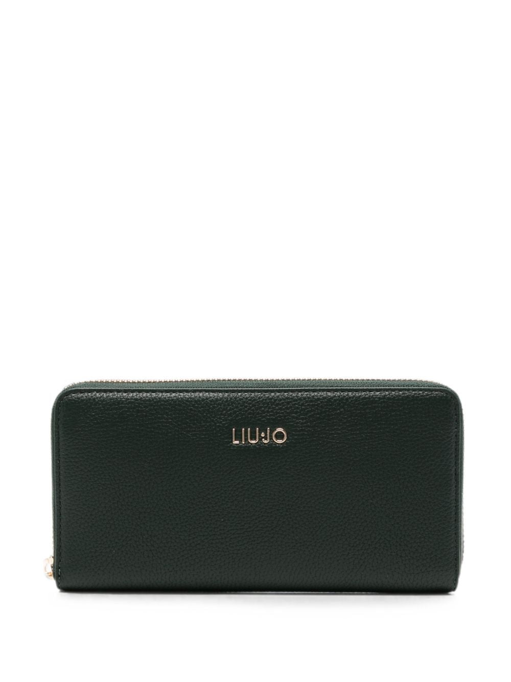 LIUJO Portafoglio verde in ecopelle con placca logo
