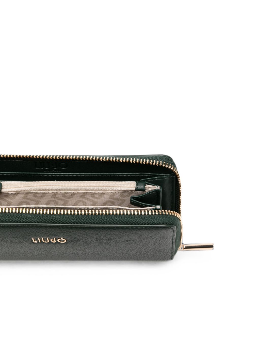 LIUJO Portafoglio verde in ecopelle con placca logo