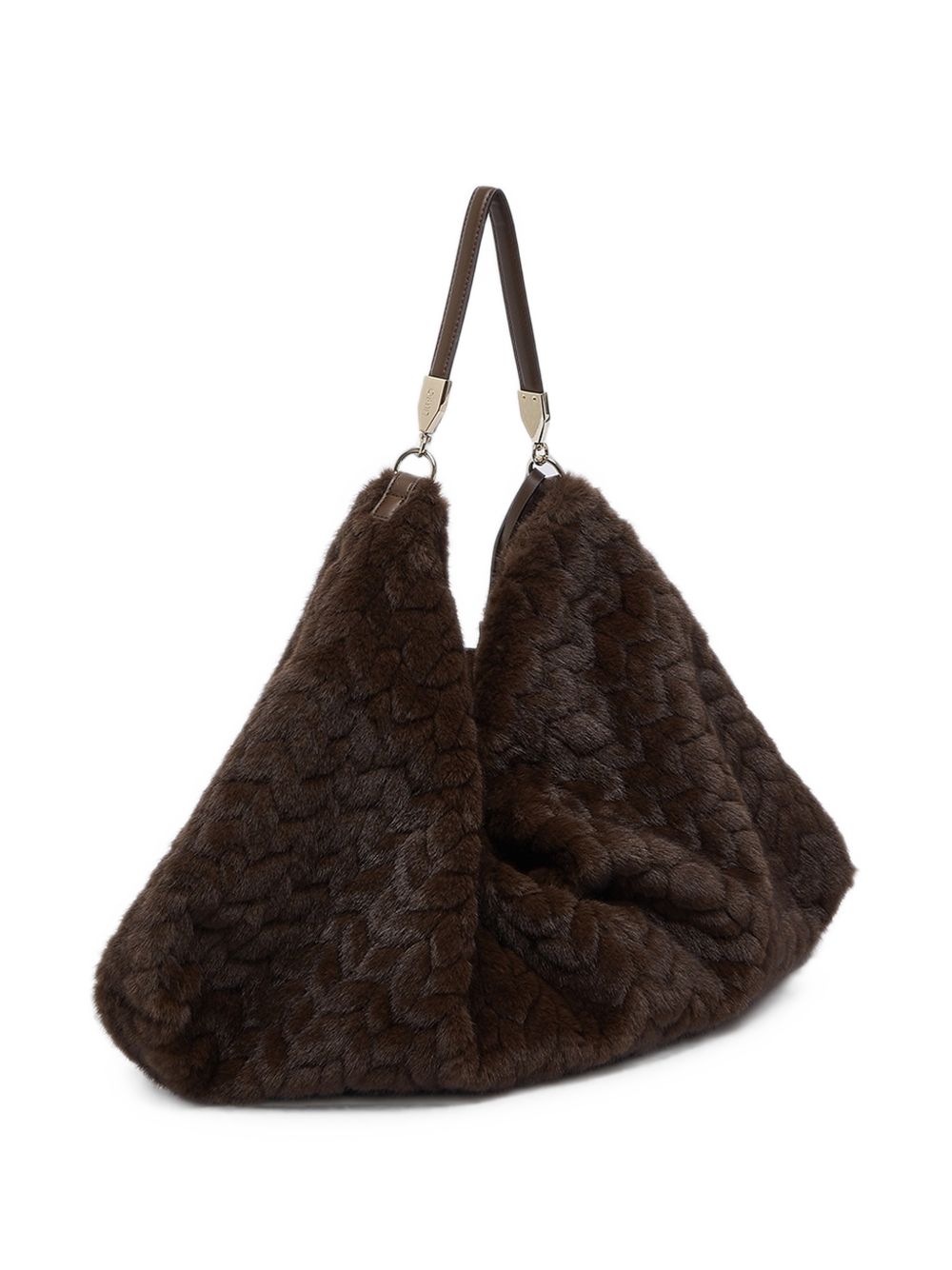 LIUJO Borsa a spalla in ecopelliccia marrone
