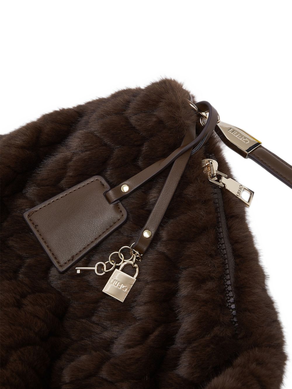 LIUJO Borsa a spalla in ecopelliccia marrone