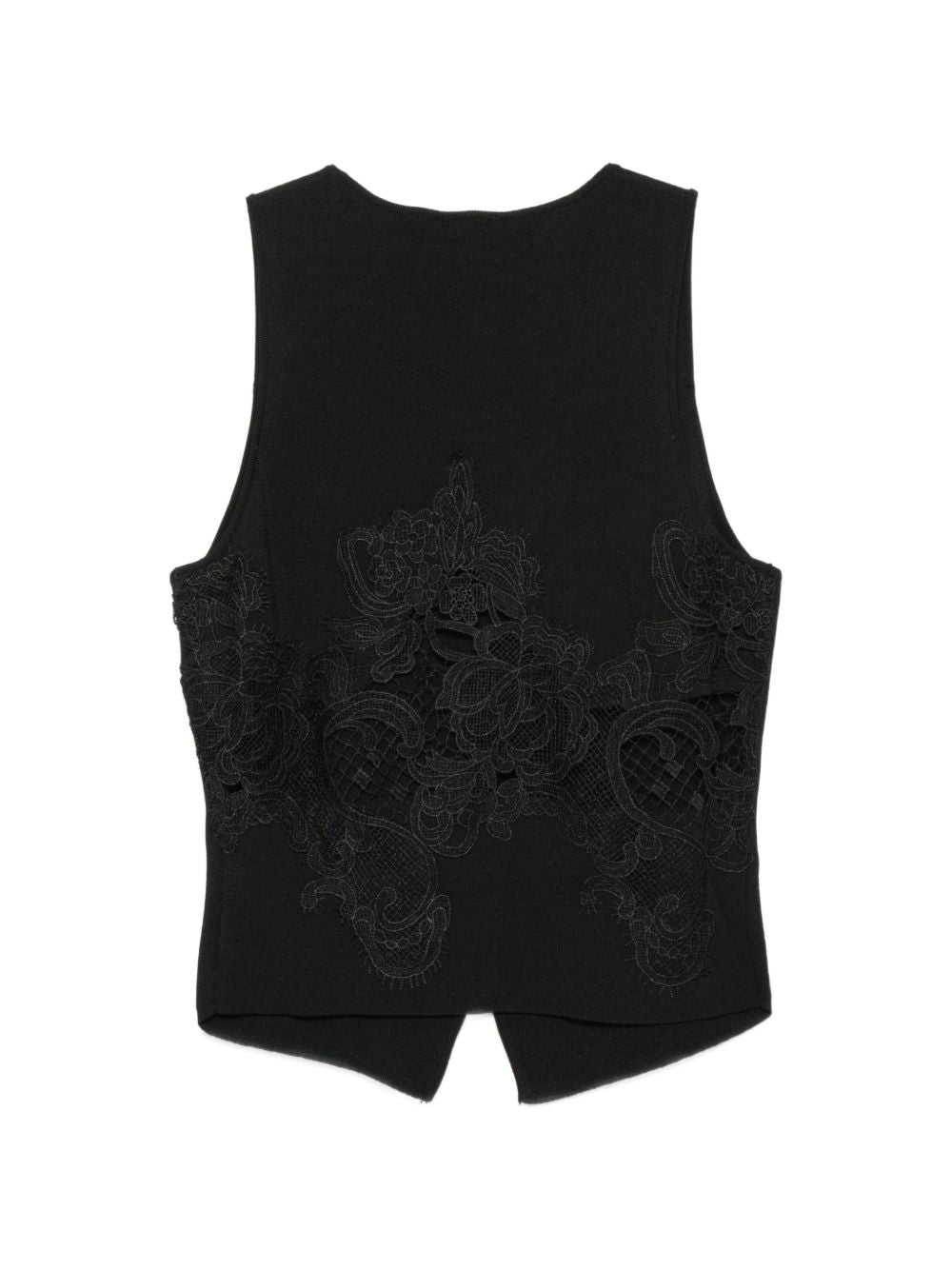 LIUJO Gilet nero con pizzo integrato sulla schiena