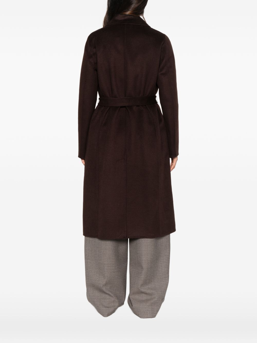 LIUJO Cappotto lungo marrone con cintura in vita