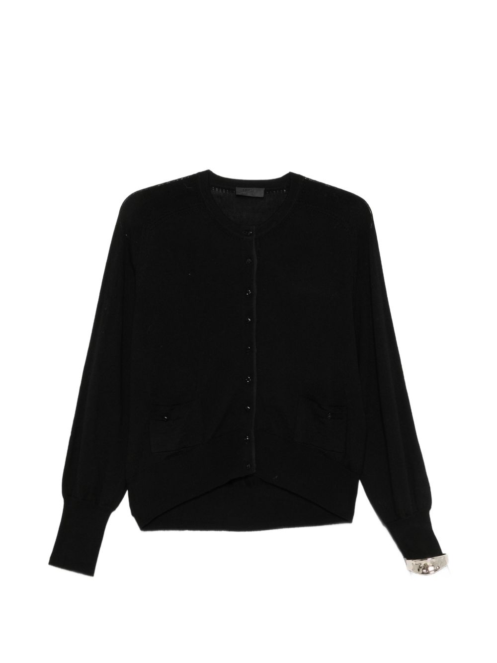 LIUJO Cardigan nero in lana con bracciale dorato integrato