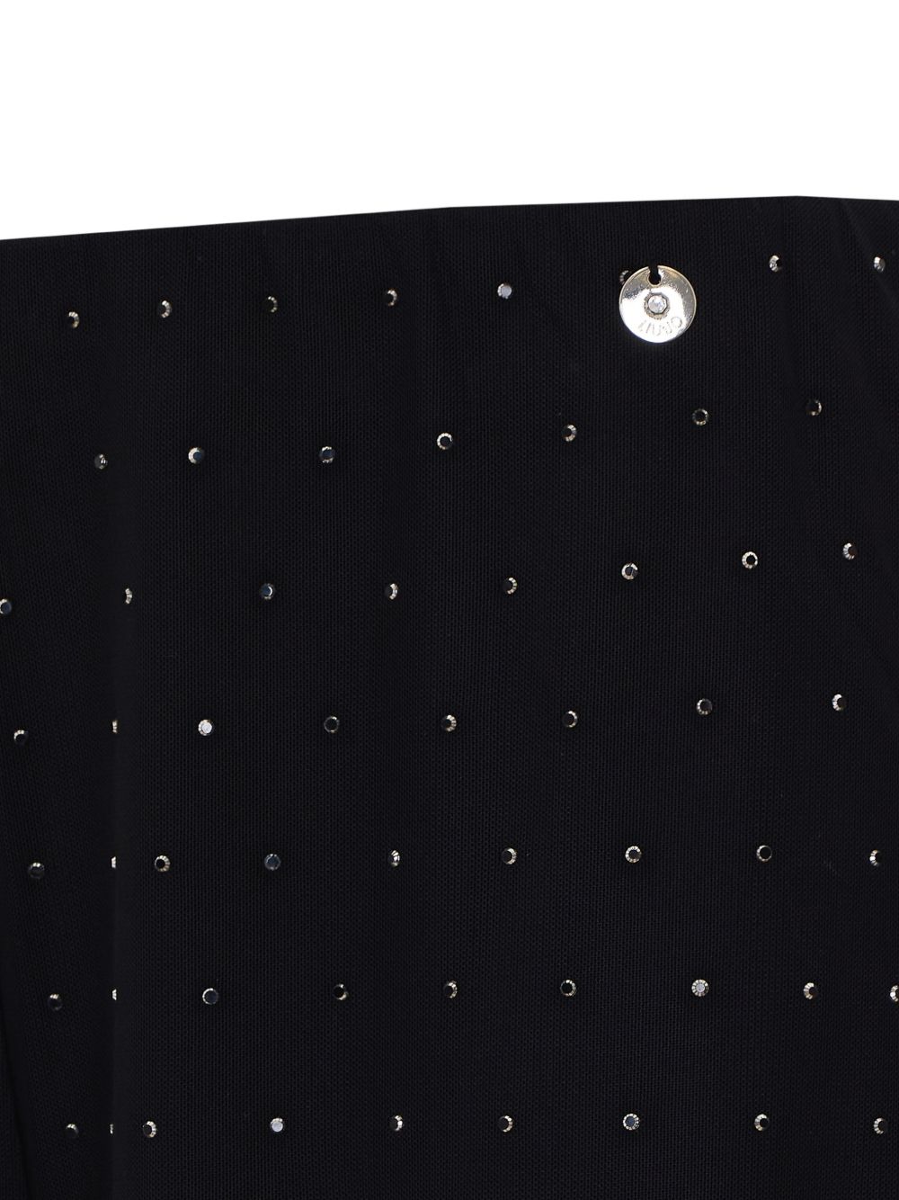LIUJO Pantaloni neri semitrasparenti con strass