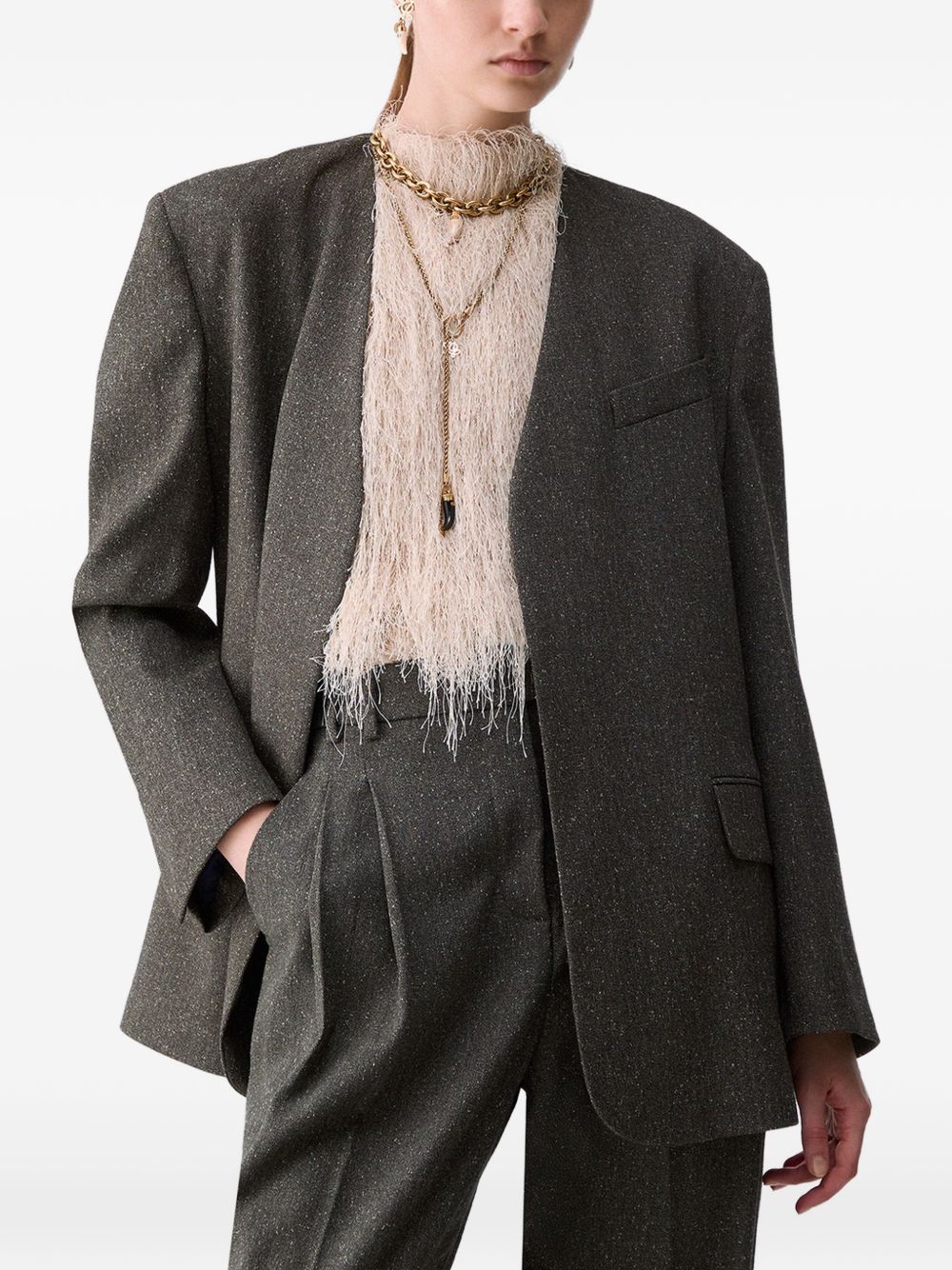 LIUJO Giacca grigia minimal con tasche